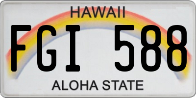 HI license plate FGI588
