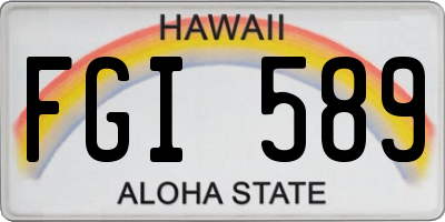 HI license plate FGI589