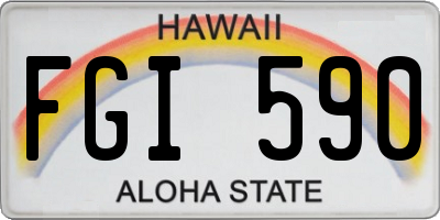 HI license plate FGI590
