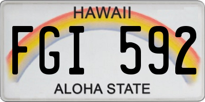 HI license plate FGI592