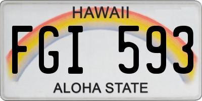 HI license plate FGI593