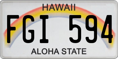 HI license plate FGI594