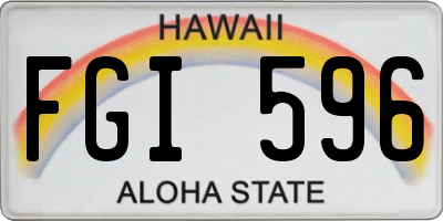 HI license plate FGI596
