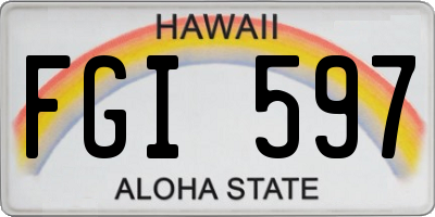 HI license plate FGI597