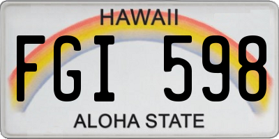 HI license plate FGI598