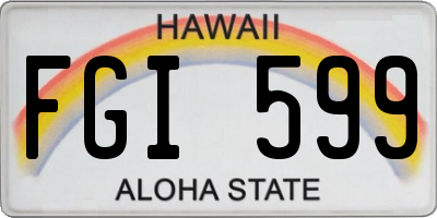 HI license plate FGI599