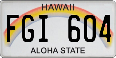 HI license plate FGI604