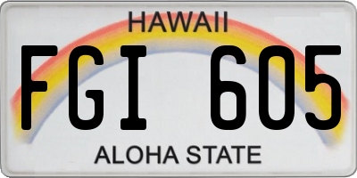 HI license plate FGI605