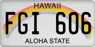 HI license plate FGI606