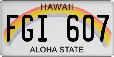 HI license plate FGI607