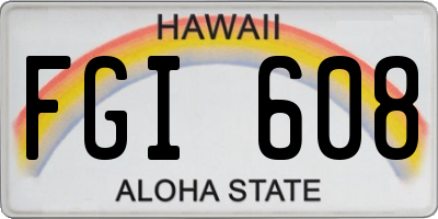HI license plate FGI608