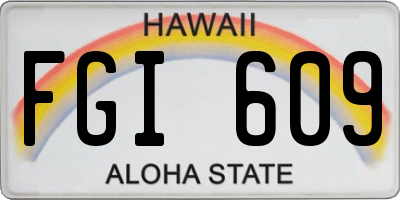 HI license plate FGI609
