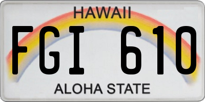 HI license plate FGI610