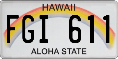 HI license plate FGI611