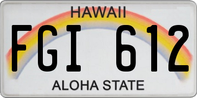 HI license plate FGI612