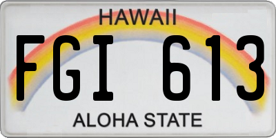 HI license plate FGI613