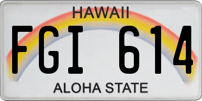 HI license plate FGI614