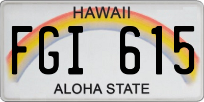 HI license plate FGI615