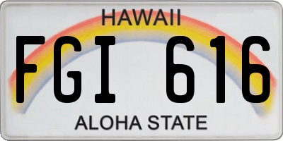HI license plate FGI616