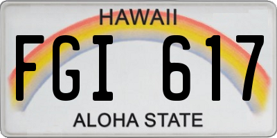 HI license plate FGI617