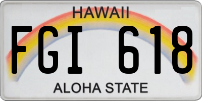 HI license plate FGI618