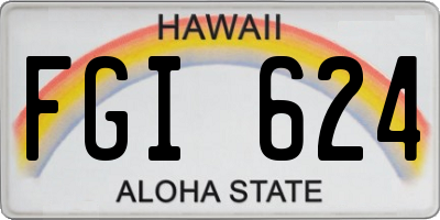 HI license plate FGI624