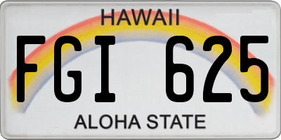 HI license plate FGI625