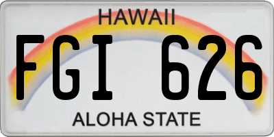 HI license plate FGI626