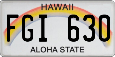 HI license plate FGI630
