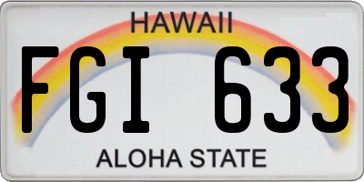 HI license plate FGI633
