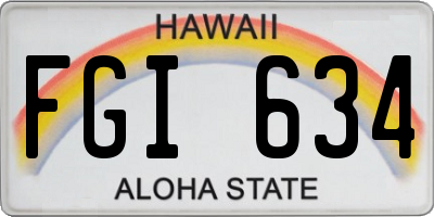 HI license plate FGI634