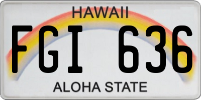 HI license plate FGI636
