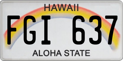 HI license plate FGI637