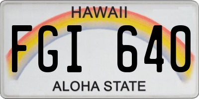 HI license plate FGI640
