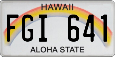 HI license plate FGI641