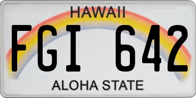 HI license plate FGI642