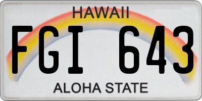 HI license plate FGI643
