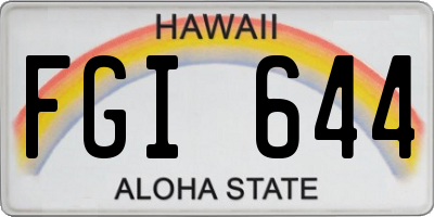HI license plate FGI644