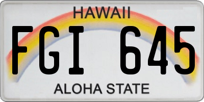 HI license plate FGI645