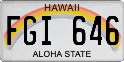 HI license plate FGI646