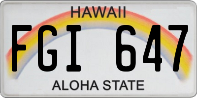 HI license plate FGI647