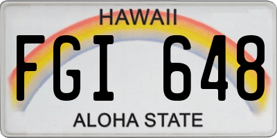 HI license plate FGI648