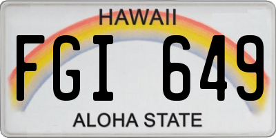 HI license plate FGI649