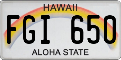 HI license plate FGI650