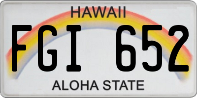 HI license plate FGI652