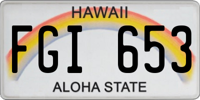 HI license plate FGI653