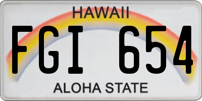 HI license plate FGI654