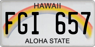 HI license plate FGI657