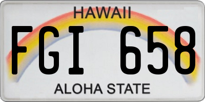 HI license plate FGI658