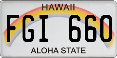 HI license plate FGI660
